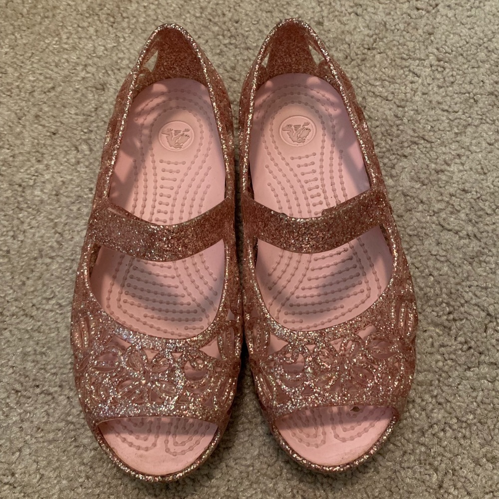 Sparkly pink Croc jellies
